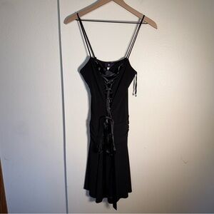VINTAGE MORBID THREADS Y2K goth alternative whimsigoth  corset top mini dress XL